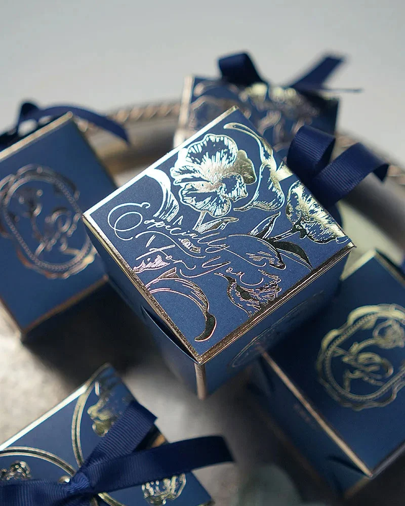 French Sugar Box Light Luxury Golden Candy Champagne Color Wedding Candy Box Wedding Accompanying Paper Gift Box