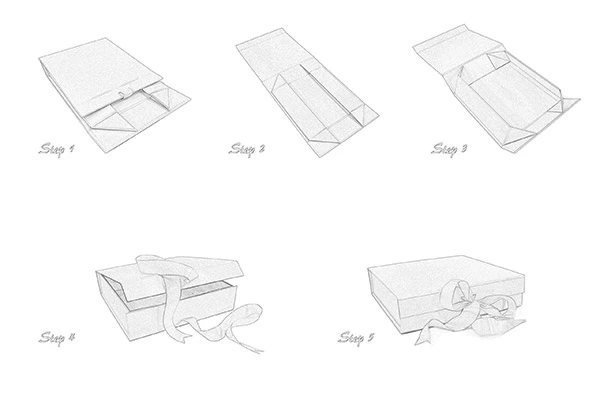 Luxury Rigid Magnetic Closure Gift Box With Dual Ribbons Luxury Rigid Magnetic Closure Gift Box With Dual Ribbons