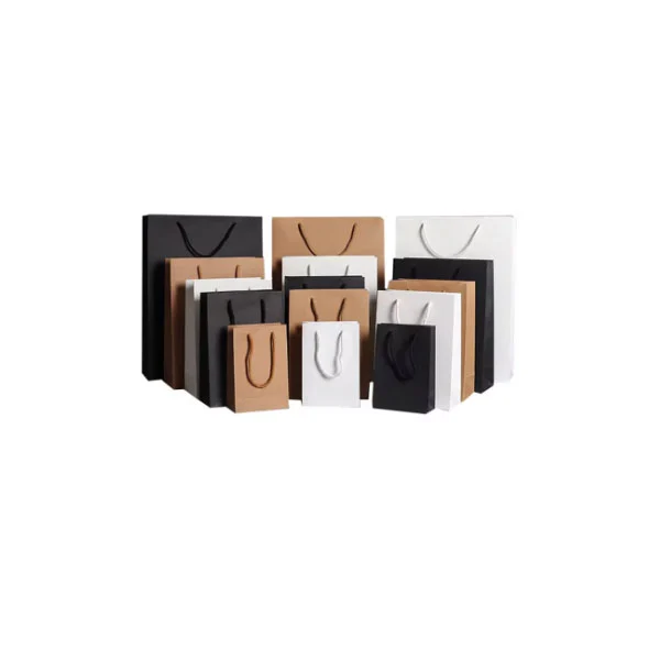 Tryckta Kraft Paper Påsar med handtag på tygväskor Kopplingspåsar
